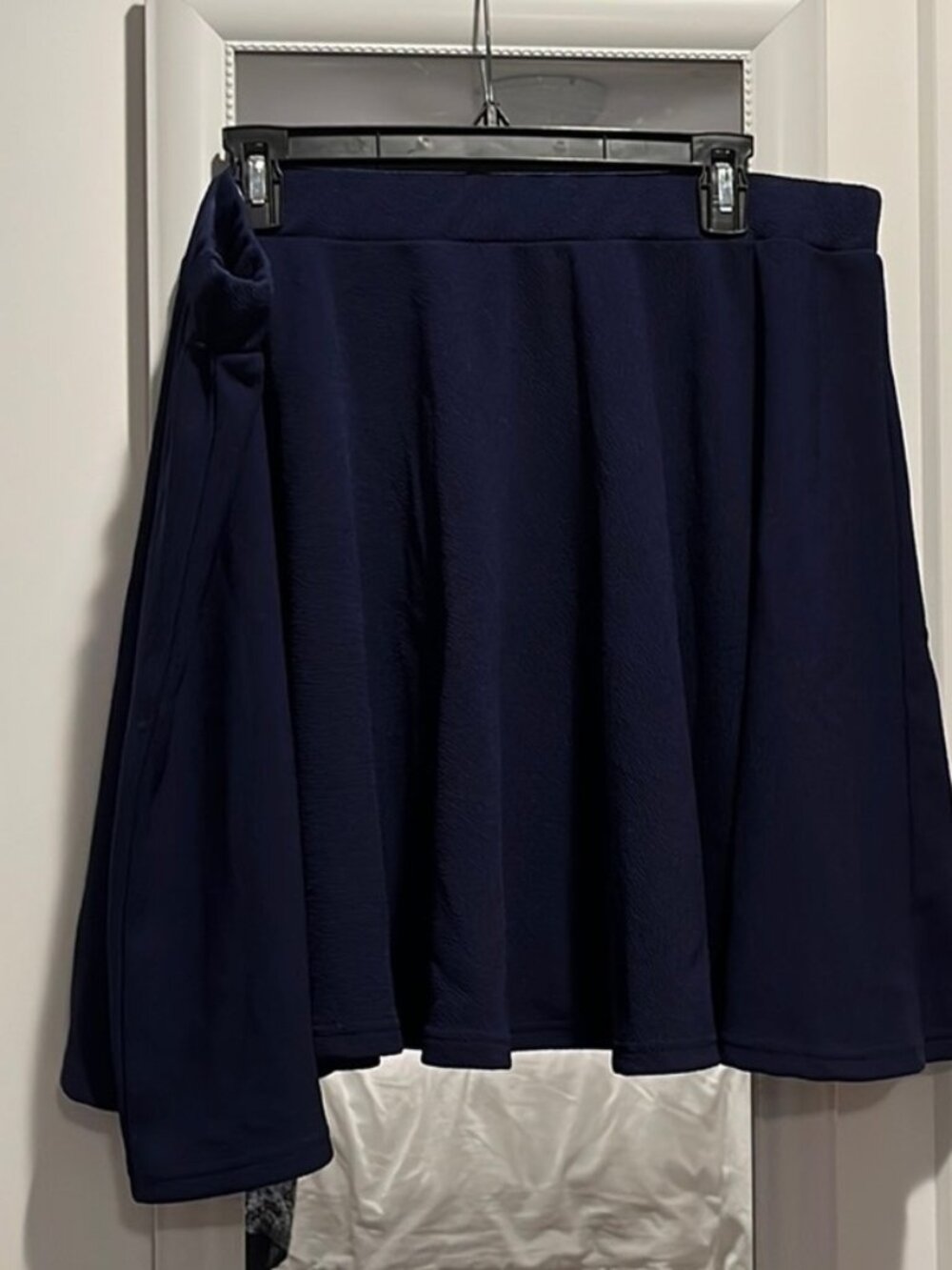 Short navy skirt